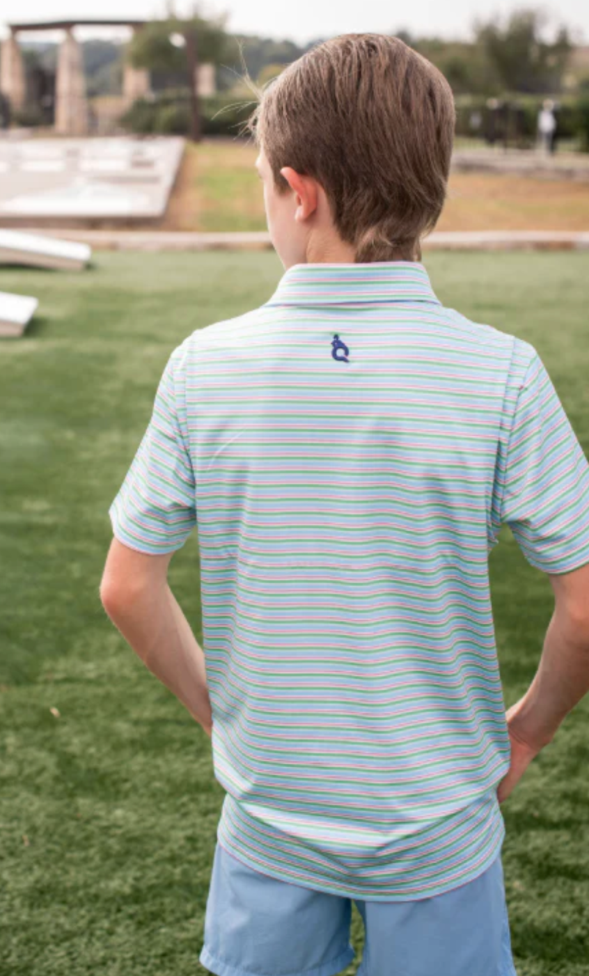 Blue Quail Sherbet Stripe Polo SS Shirt