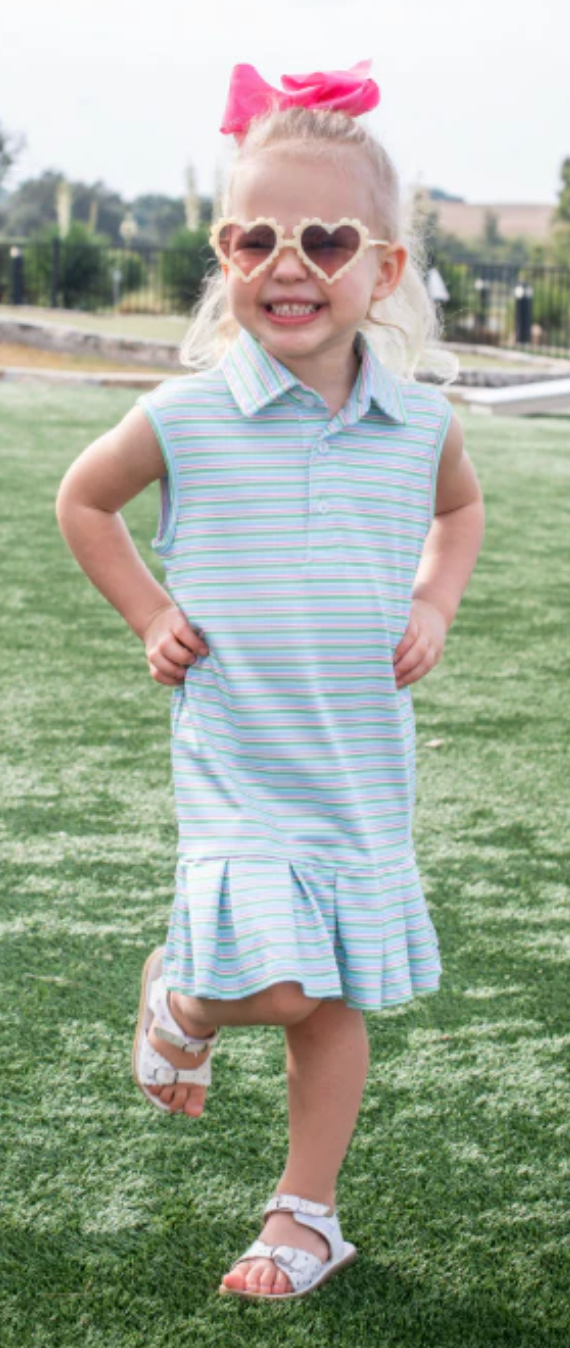 Blue Quail Sherbet Stripe SS Polo Dress