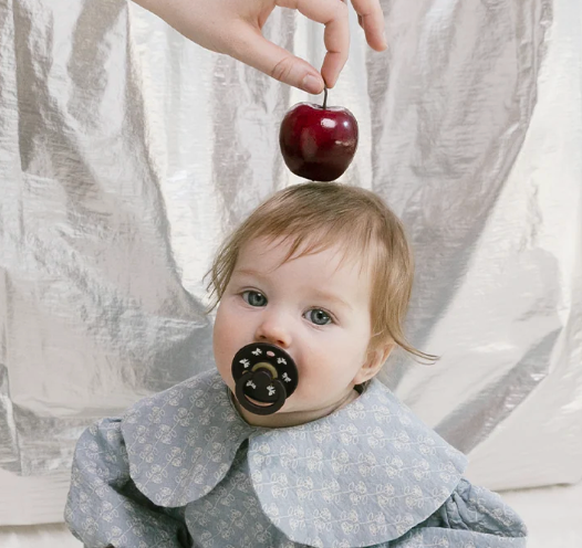 BIBS Colour Pacifiers Holiday Bow 2 Pack - Ivory/Plum
