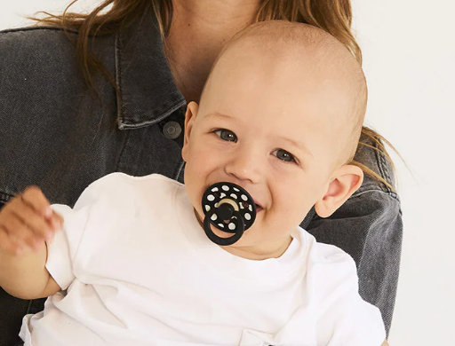 BIBS STUDIO Colour Pacifiers 2 Pack Polka - Ivory/Black