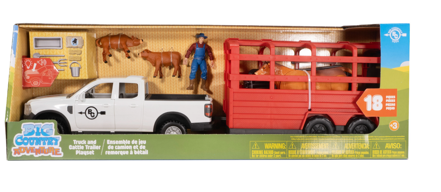 Big Country Toys Truck & Cattle Trailer Playset