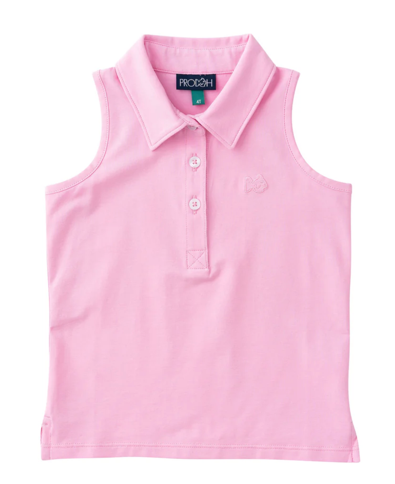 Prodoh Girls' Sleeveless Solid Cotton Polo - Pink Frosting