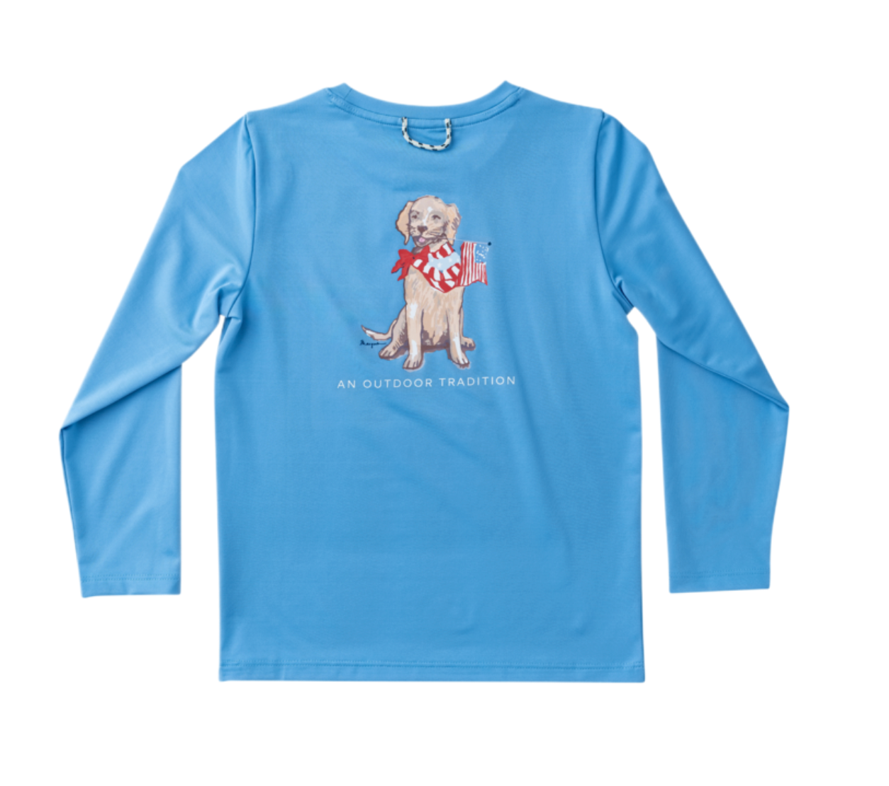 Prodoh Long Sleeve Pro Performance Marina Blue Dog w/Flag
