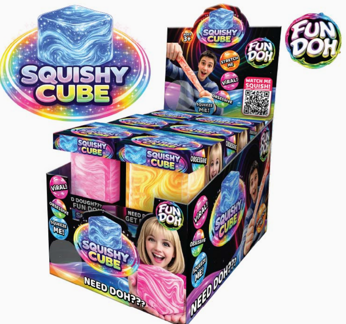 Fun Doh Swirl Squishy Cube
