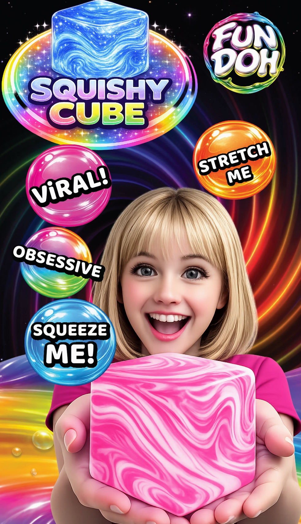 Fun Doh Swirl Squishy Cube