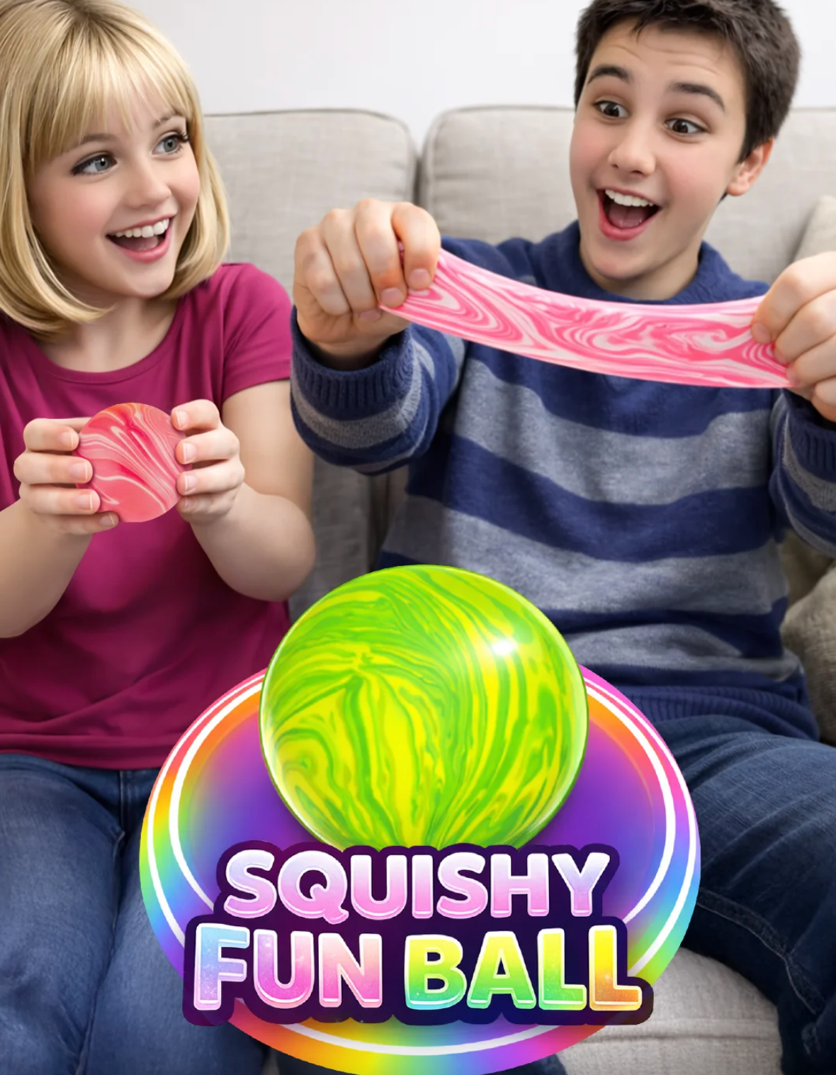 Fun Doh Squish and Squeeze Slow Release Squishy Fun Ball Toy