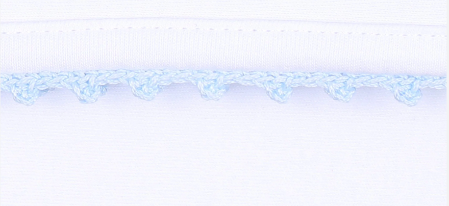 Magnolia Baby Baby Joy Crochet Trim Gown - Blue