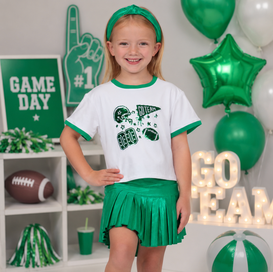 Azarhia Sequin Football Elements Tee - Green