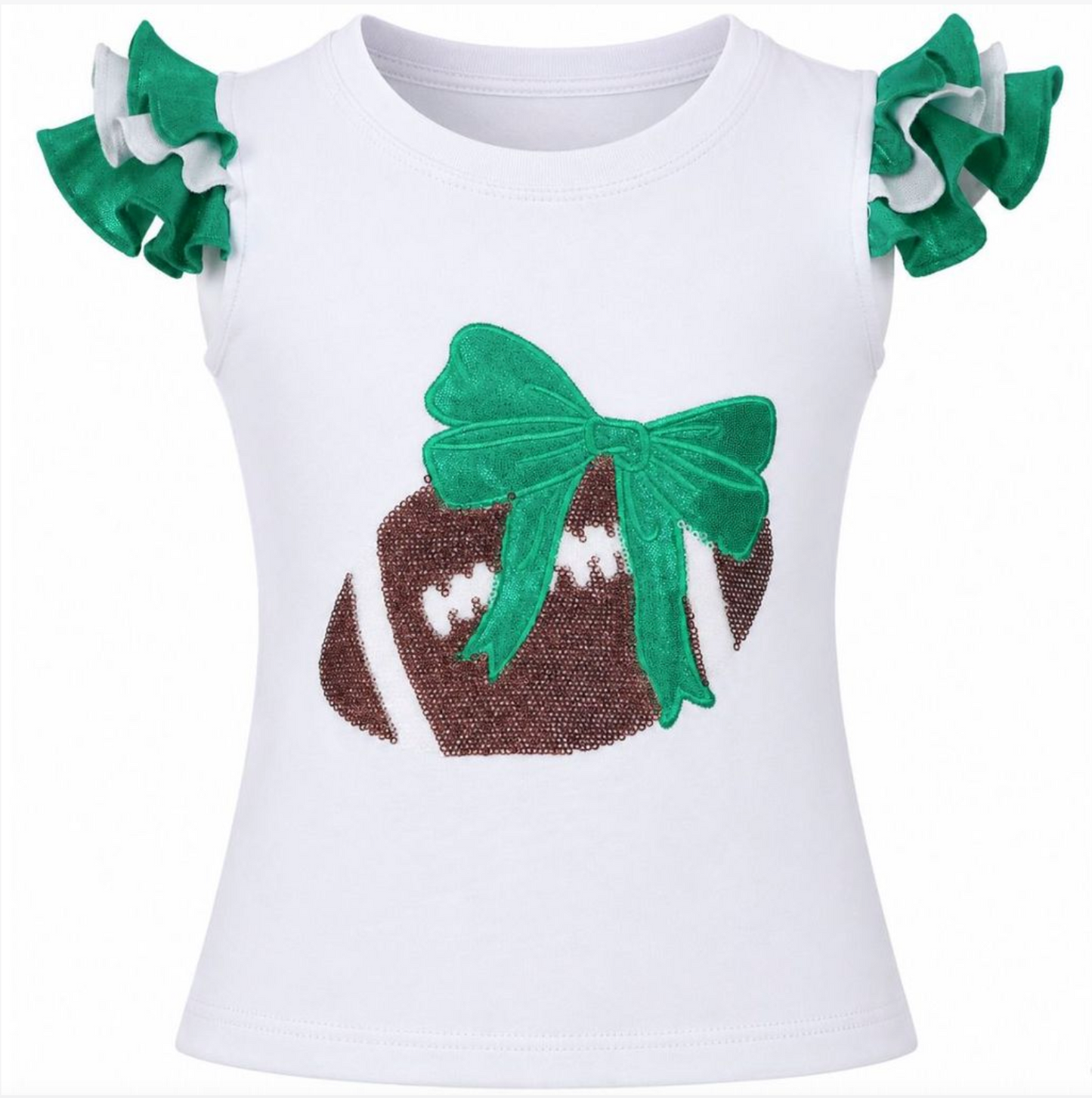 Azarhia Sequin Football Ruffle Sleeve - Green