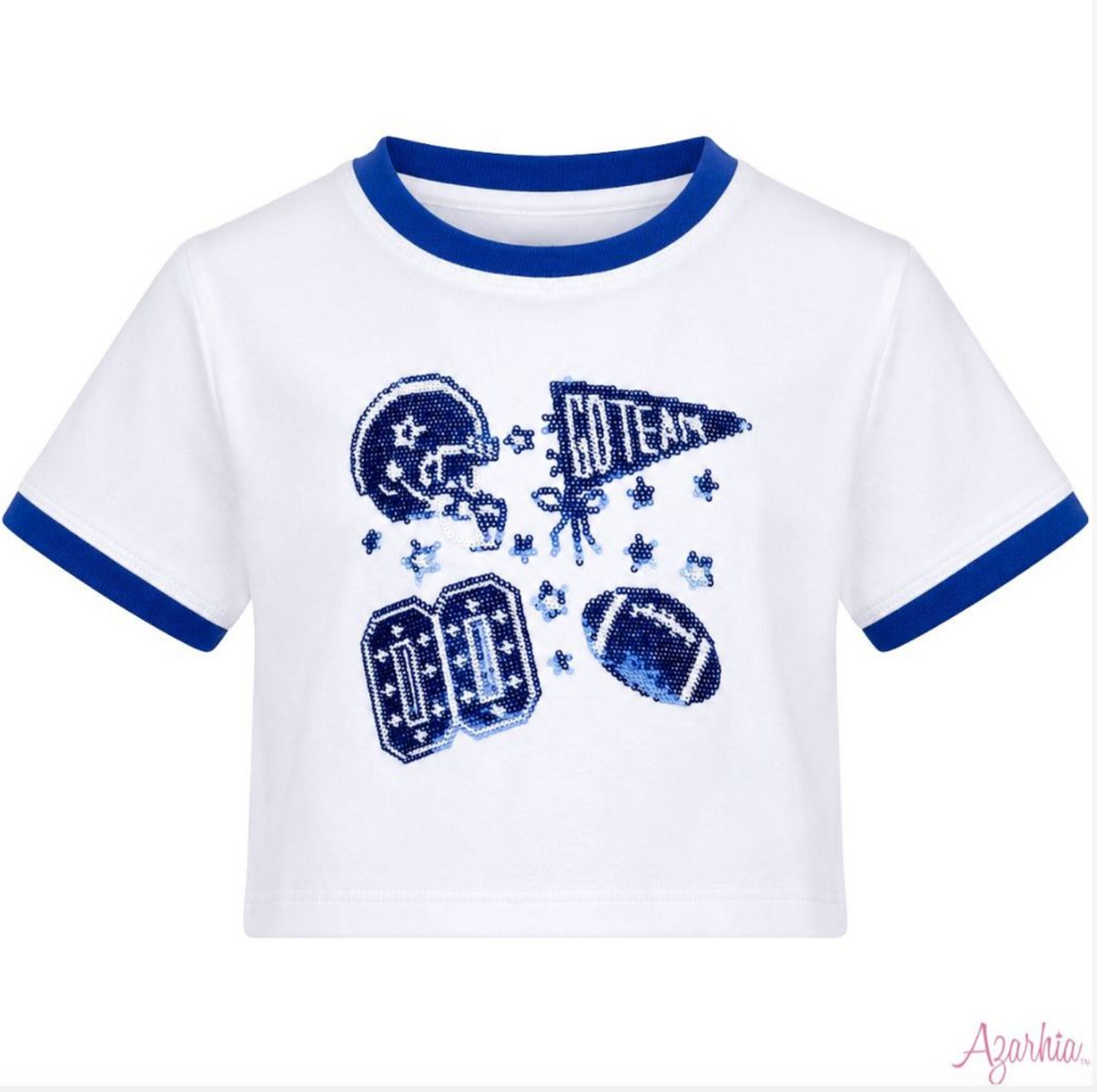 Azarhia Sequin Football Elements Tee - Royal
