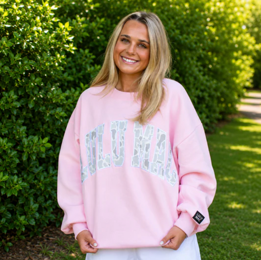 Lulu Mac Youth Sweatshirt Light Pink White Camo