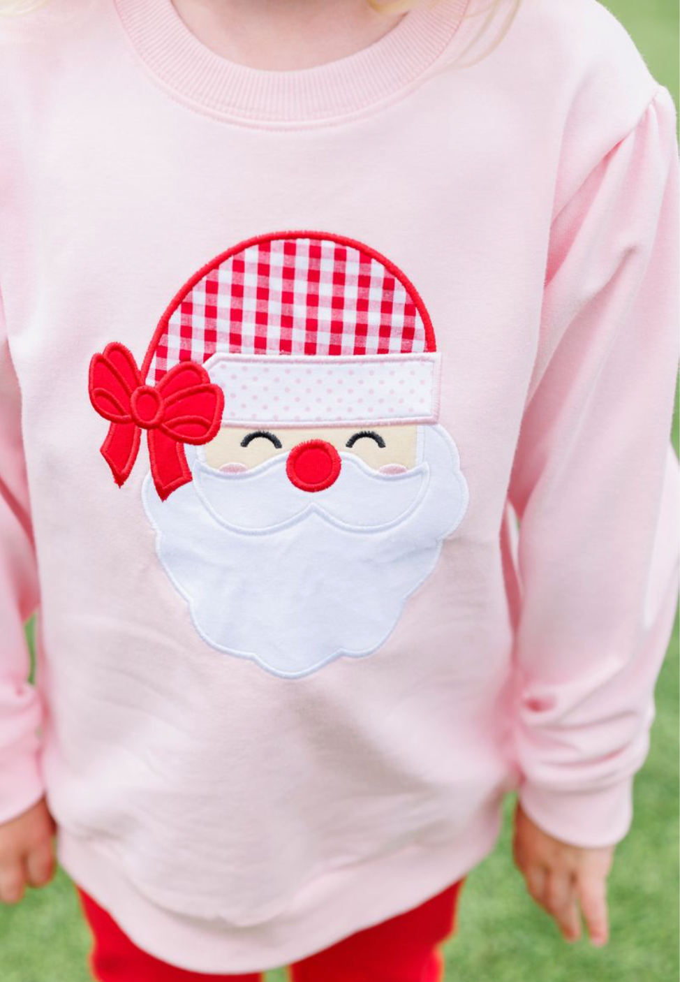 Trotter Street Kids French Terry Pullover- Santa Light Pink