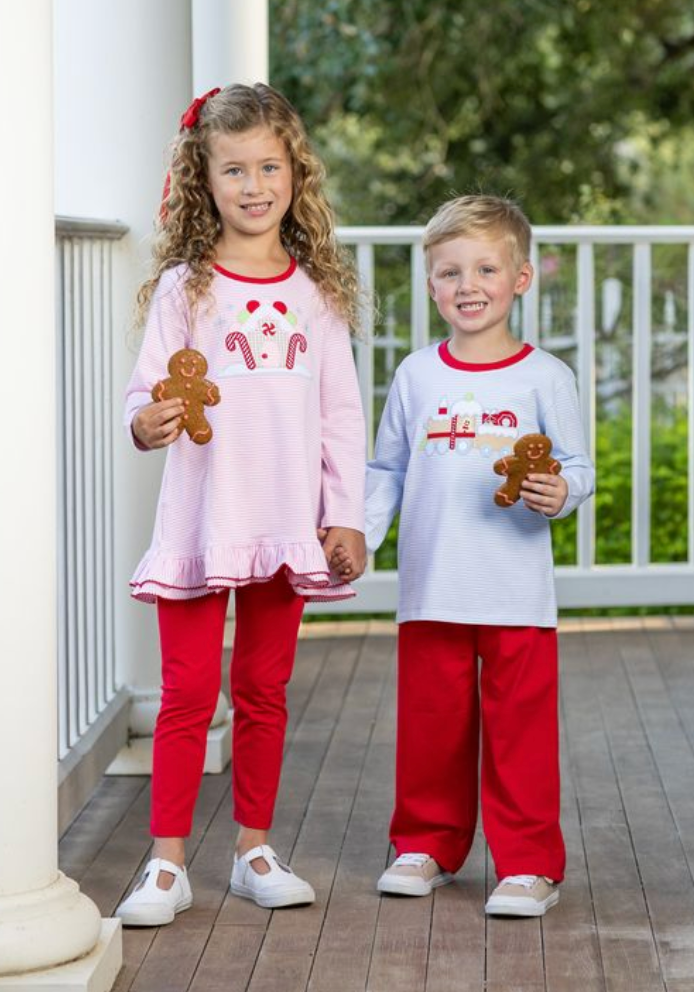 Trotter Street Kids Gingerbread Train Pant Set