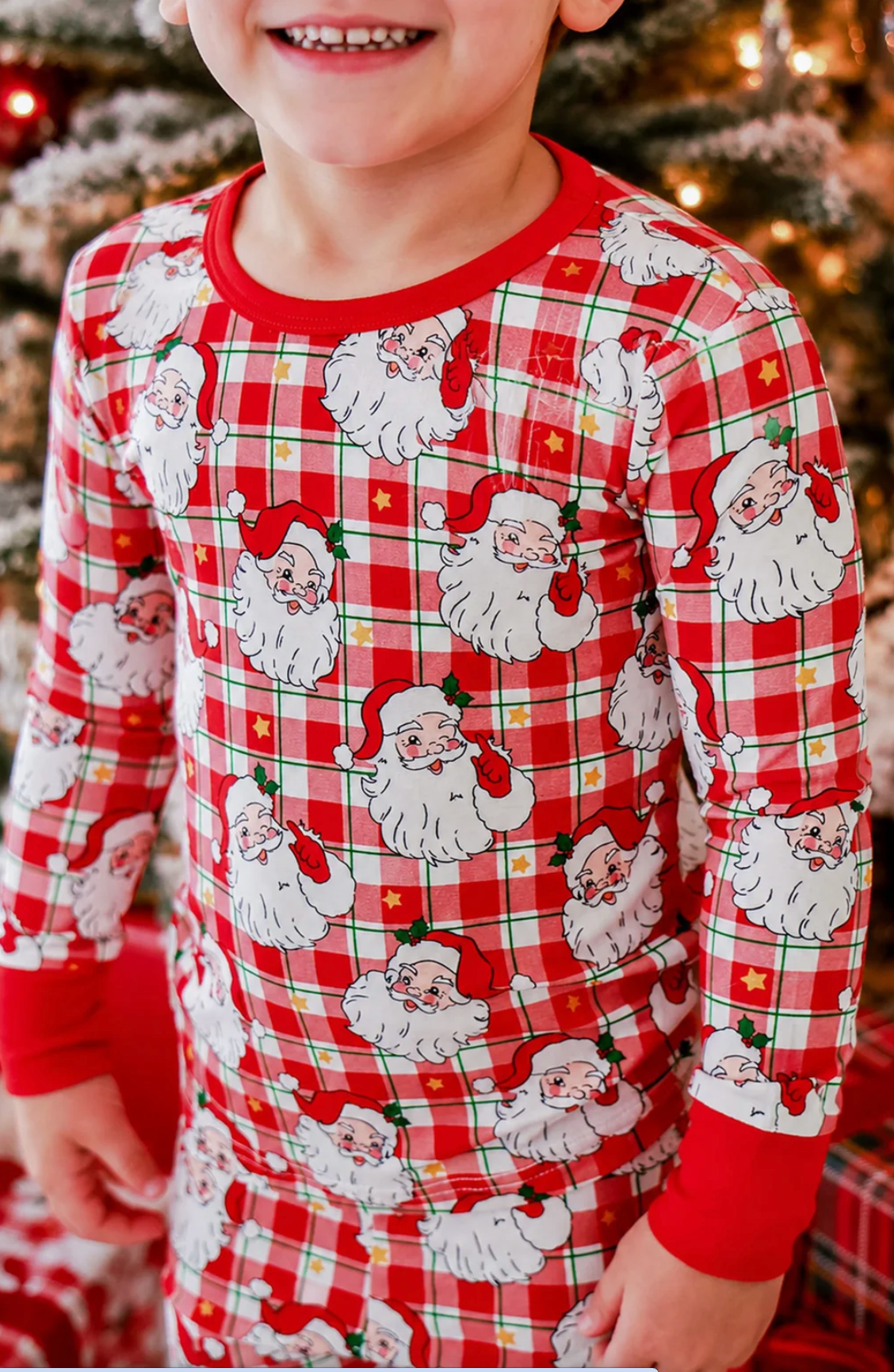 Caden Lane Christmas Bamboo Two-Piece Pajama Set | Cozy Claus
