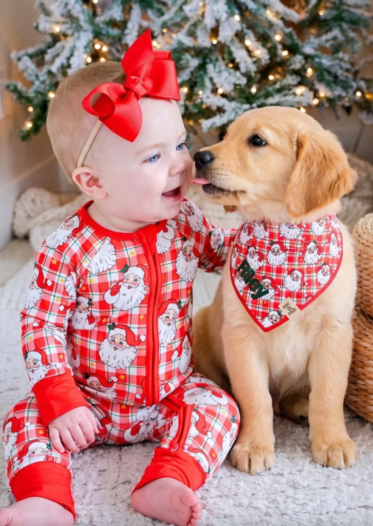 Caden Lane Christmas Bamboo Convertible Zipper Romper | Cozy Claus