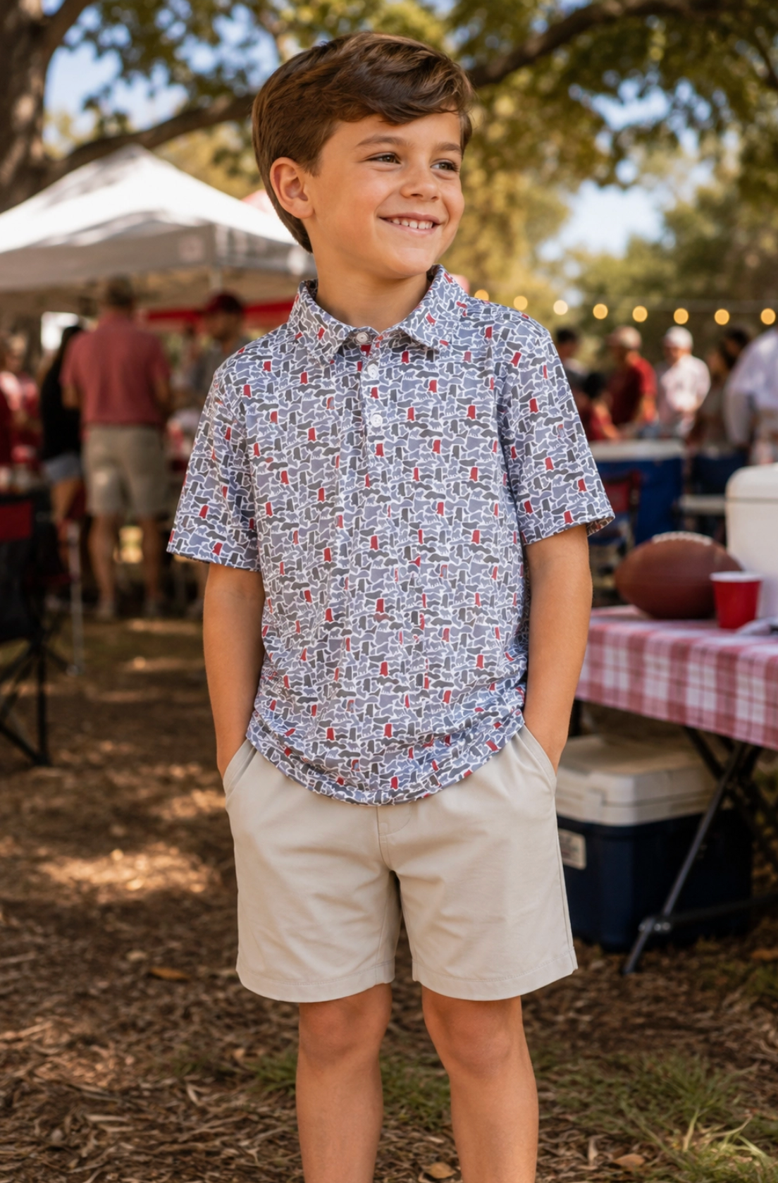 Meripex MS Camo (Bulldog) Maroon/Grey Polo
