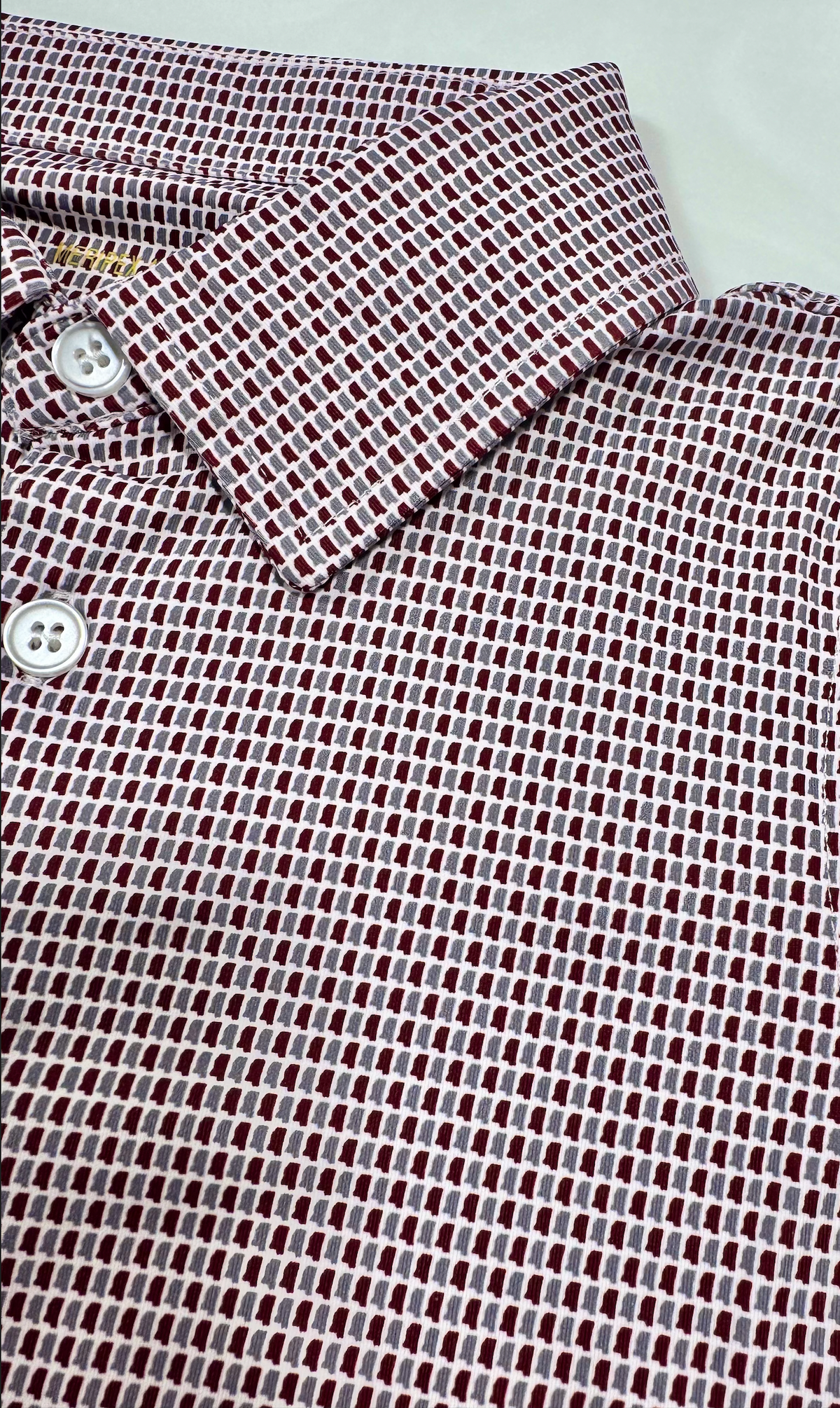 Meripex Micro MS State Outline Polo- Maroon/Grey