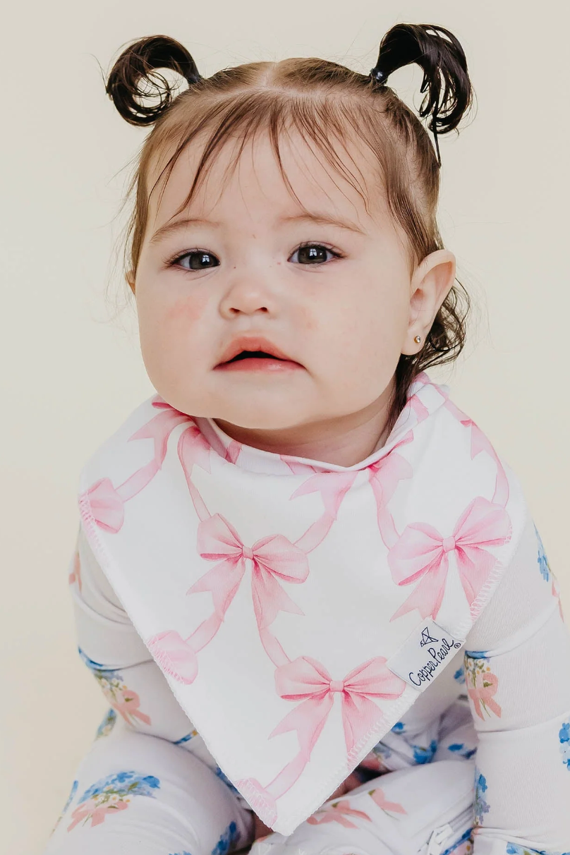 Copper Pearl Bow My Gosh Baby Bandana Bibs