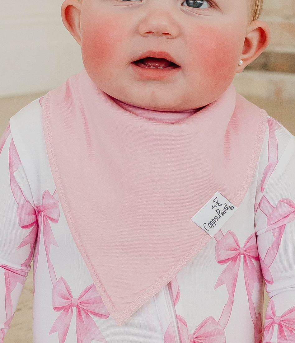 Copper Pearl Bow My Gosh Baby Bandana Bibs