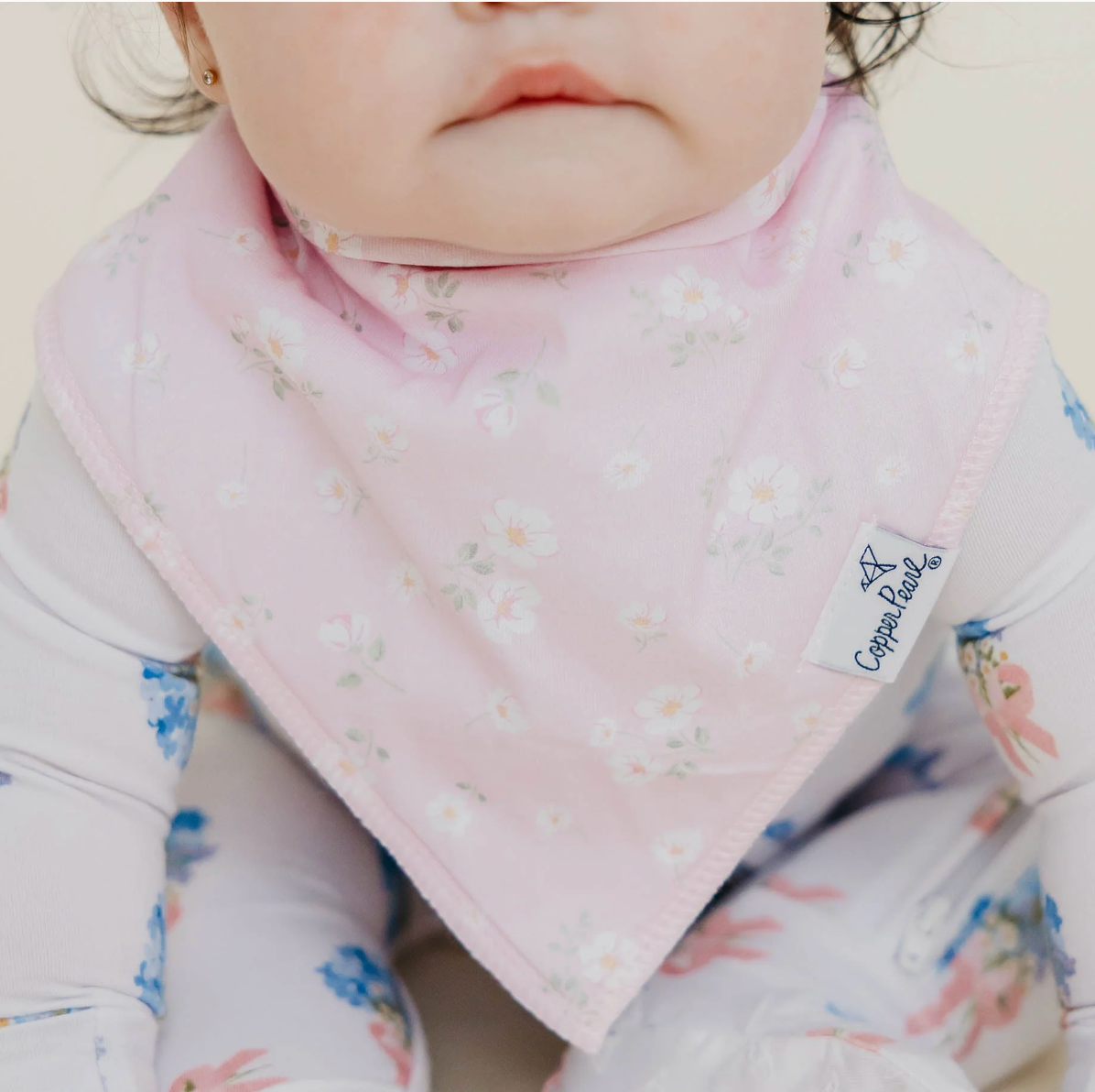 Copper Pearl Bow My Gosh Baby Bandana Bibs