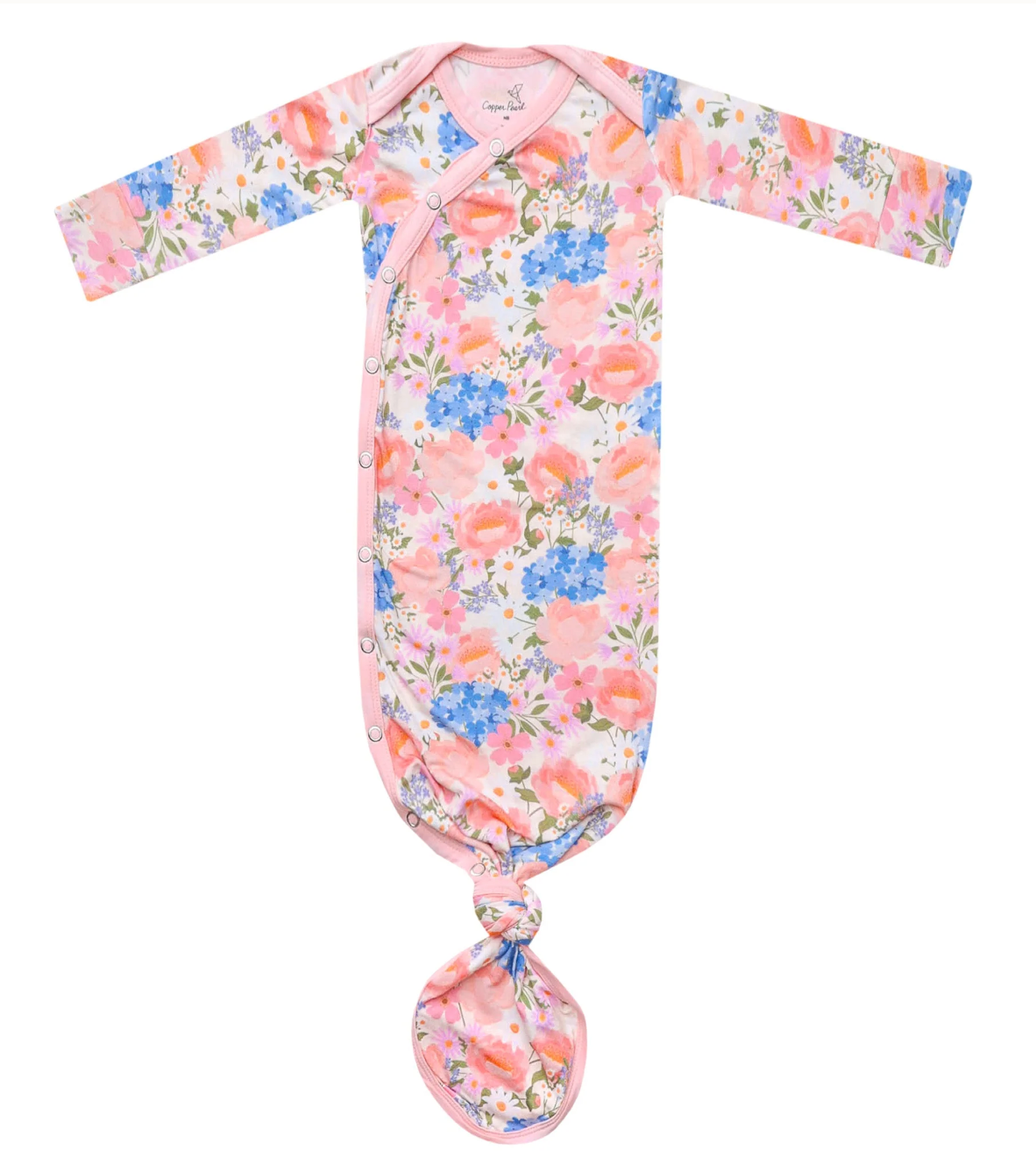 Copper Pearl Penelope Bamboo Newborn Knotted Gown