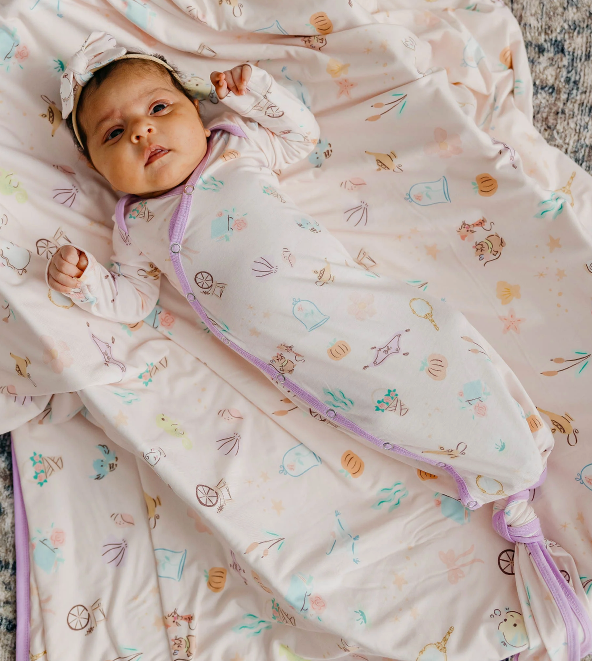 Copper Pearl Enchanted Friends Newborn Knotted Gown