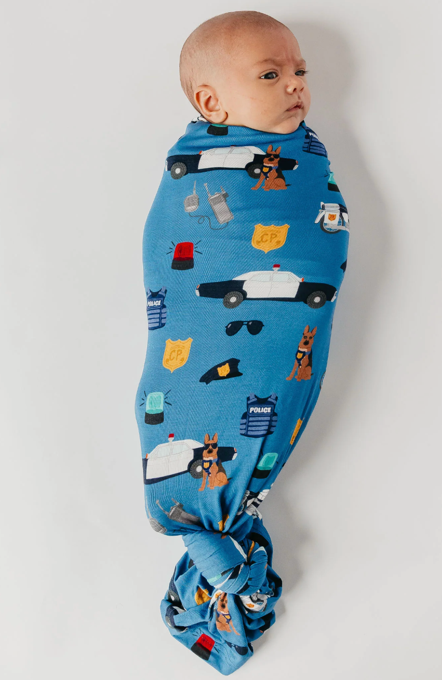 Copper Pearl Police Officer Bamboo Swaddle