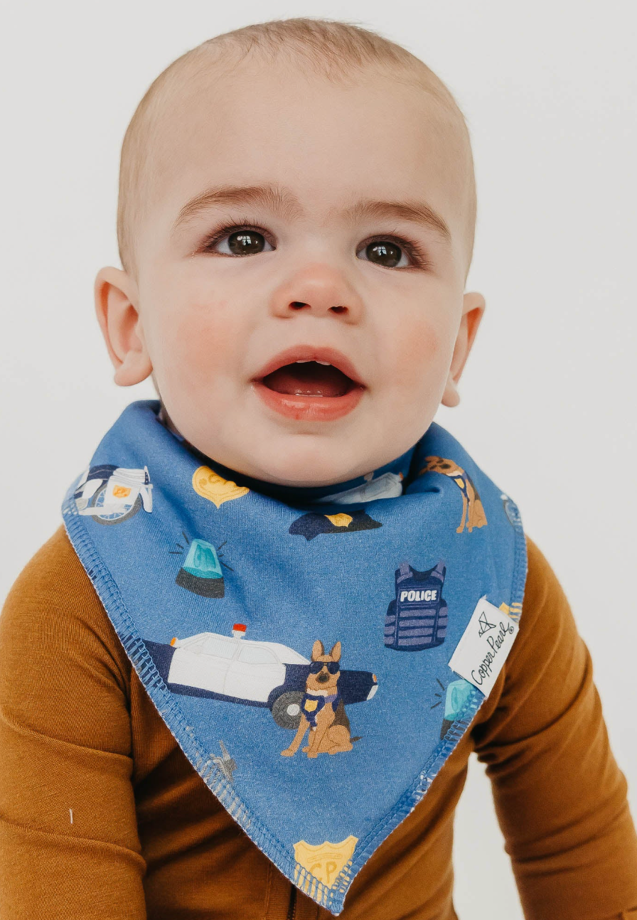 Copper Pearl Police Officer Baby Bandana Bibs