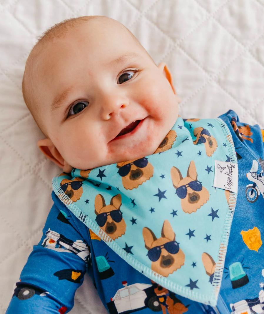 Copper Pearl Police Officer Baby Bandana Bibs