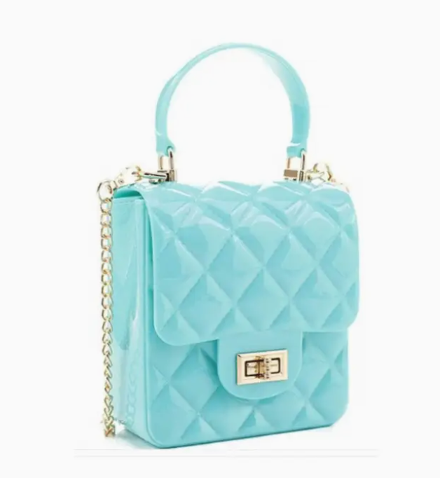 Mini Quilted Jelly Purse Crossbody Gold Chain Bag Handbag