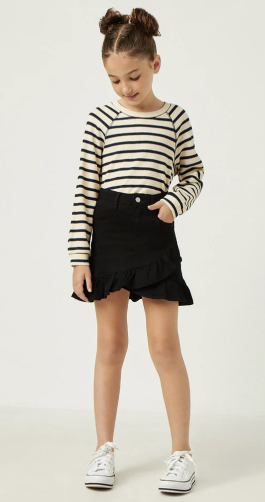 Hayden Girls Ruffle Trimmed Twill Skirt