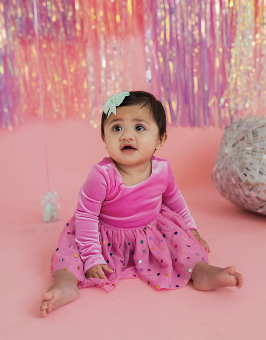 Ollie Jay Infant Bubblegum Confetti Luxury Dress