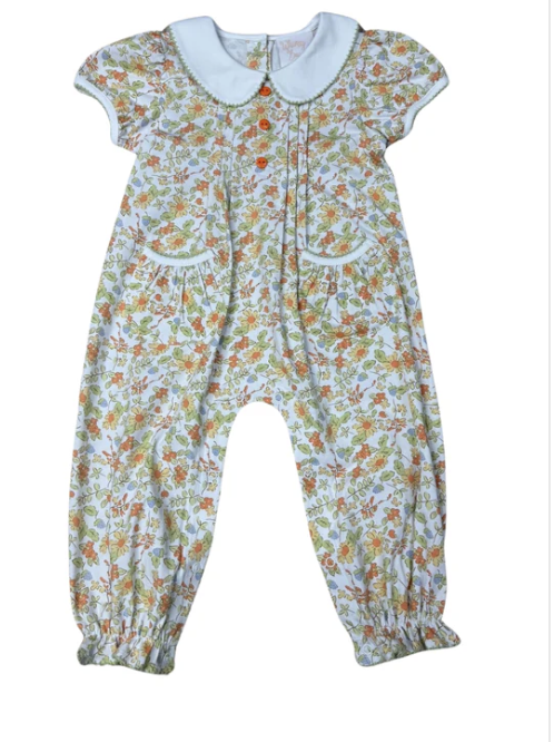 Whimsy Bay Kids Fields of Fall Lillian Pleat Romper