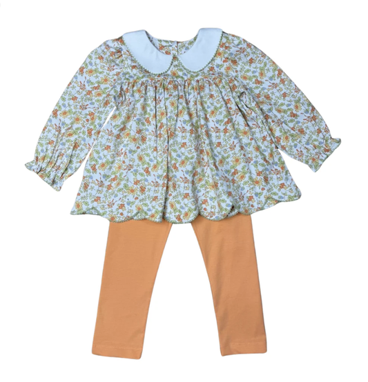 Whimsy Bay Kids Fields of Fall Collared Pant Set
