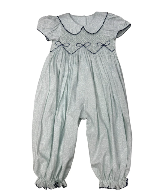 Whimsy Bay Kids Bow Smocked Bubble Romper