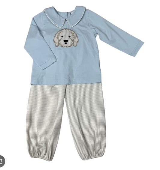 Whimsy Bay Kid Doodle Doggy Bubble Pant Set