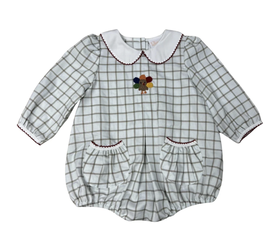 Whimsy Bay Kids Turkey time Pleat Collared Bubble