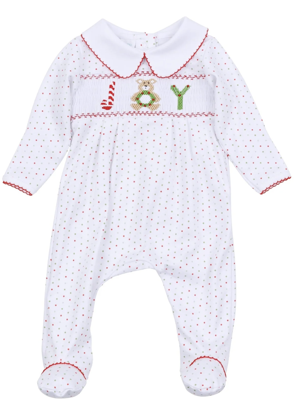 Magnolia Baby Christmas Joy Smocked Footie - Boy