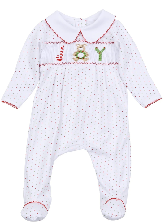 Magnolia Baby Christmas Joy Smocked Footie - Boy