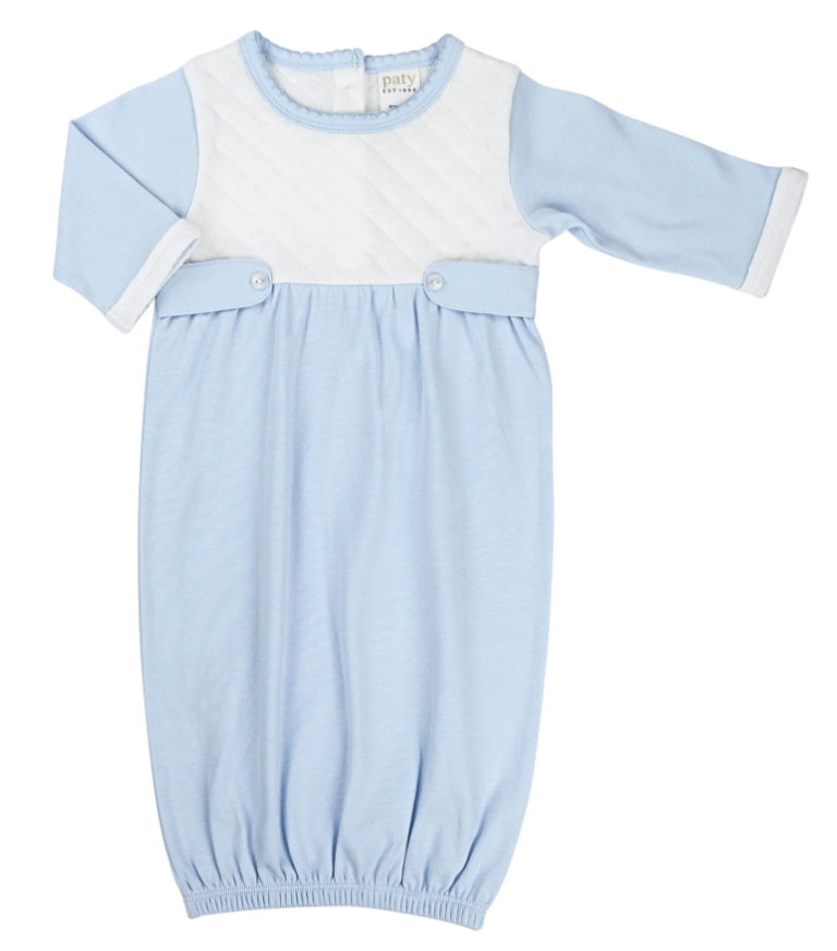 Paty Jacquard Gown NB - Blue