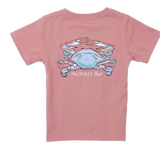 Properly Tied Claws SS T Shirt - Salmon