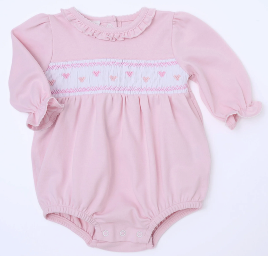 Magnolia Baby Valentine's Classic Smocked L/S Bubble