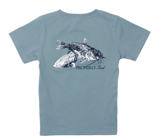 Properly Tied Mudcat SS Steel Blue T-Shirt