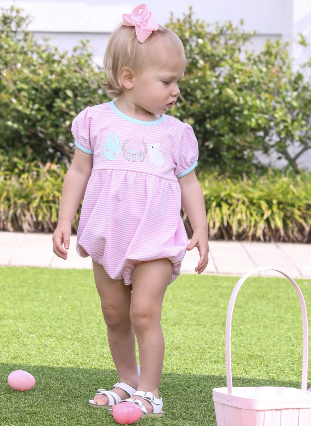 Trotter Street Kids Bunnies & Baskets Bubble - Pink