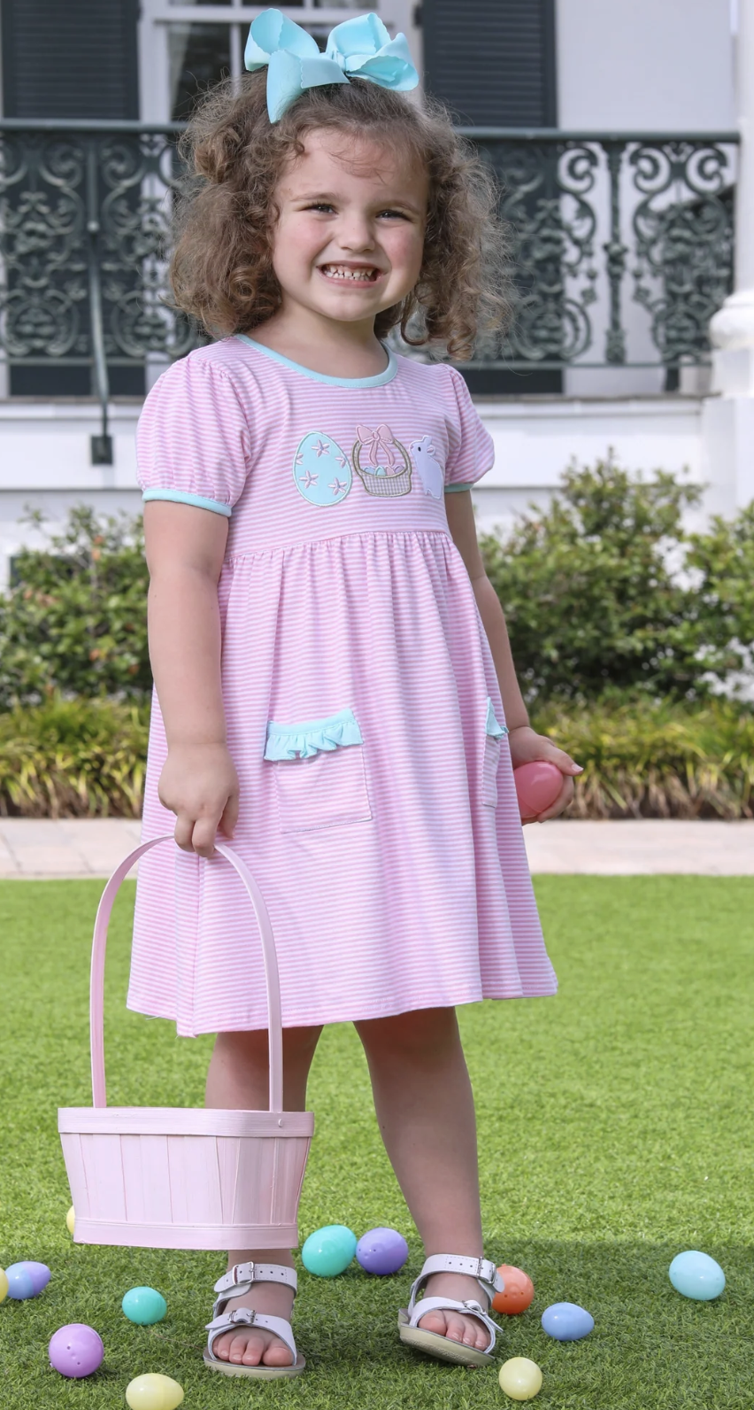 Trotter Street Kids Bunnies & Baskets Dress