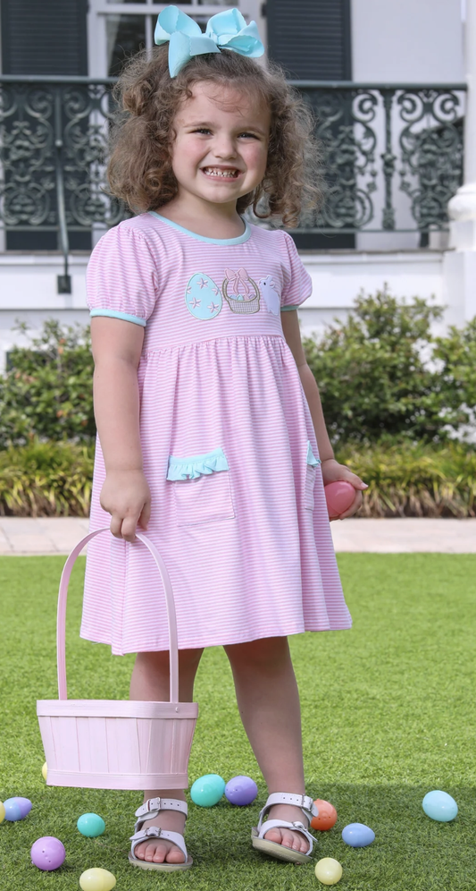 Trotter Street Kids Bunnies & Baskets Dress