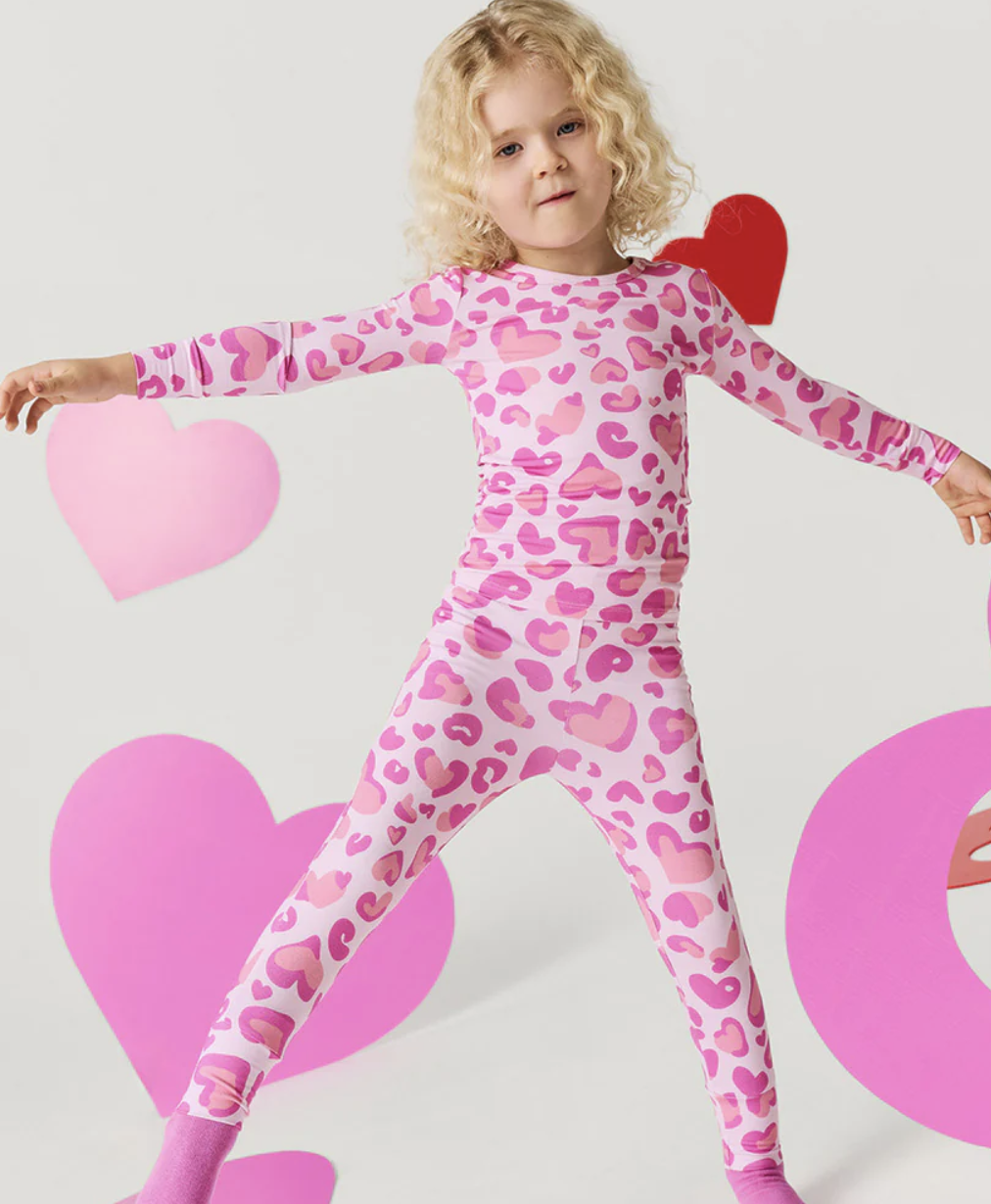 Posh Peanut Love Leopard Classic Pajama Set