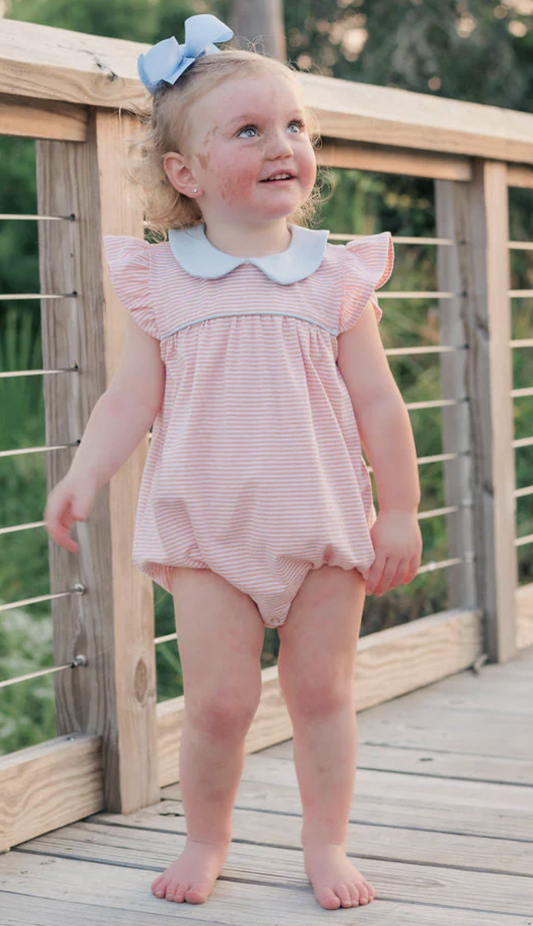 Trotter Street Kids Genevieve Bubble Coral Stripe/Lt Blue
