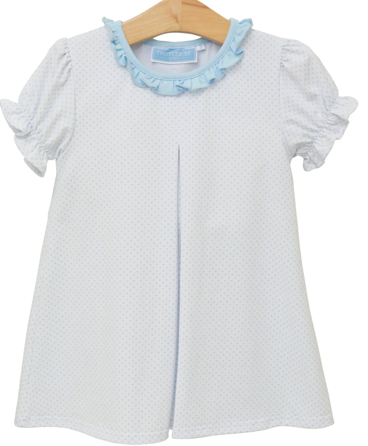 Trotter Street Kids Harriet Dress Lt Blue Bitty Dot