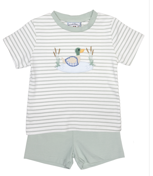 Three Sisters Duck Applique Boys Short Set